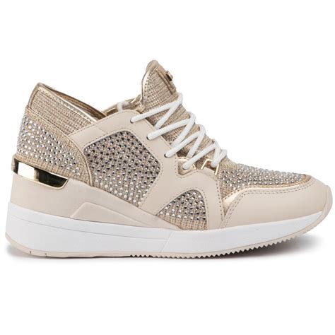 michael kors gold and gray liv trainer